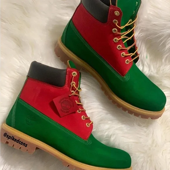 Timberland | Shoes | Custom Timberland Red And Green Mens 